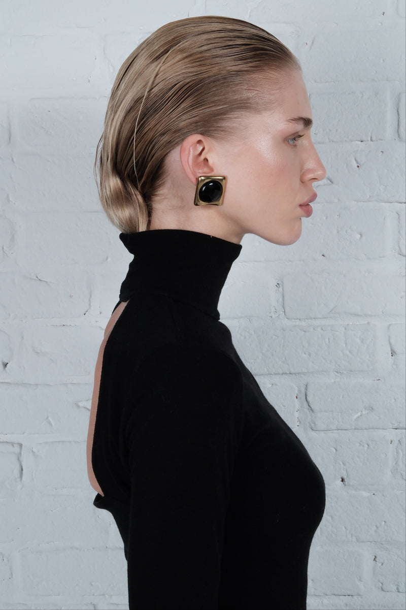 Open-Back Turtleneck Top