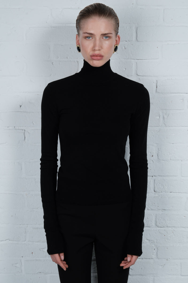 Open-Back Turtleneck Top
