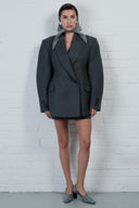 Contour Wool Blazer Dress - Charcoal