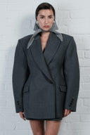 Contour Wool Blazer Dress - Charcoal