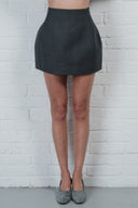 High-Waist Mini Skirt - Gray