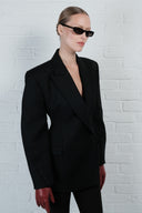 Contour Wool Blazer Dress - Black