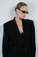 Contour Wool Blazer Dress - Black
