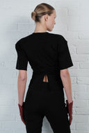 Open-Back Sculpted Top - Black