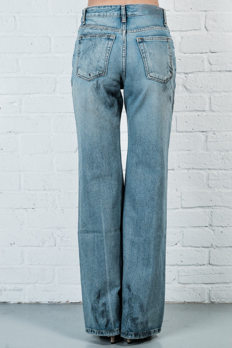 Dirty Wash Flared Denim