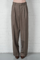 Checked Pleated Trousers