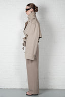 Cropped Trench Coat - Beige