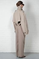 Cropped Trench Coat - Beige