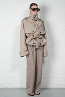 Cropped Trench Coat - Beige