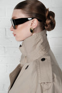 Cropped Trench Coat - Beige
