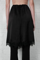 Satin Midi Skirt - Black