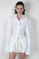 Satin Balloon Mini Skirt - Ivory