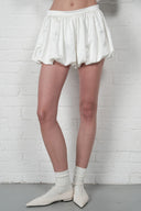 Satin Balloon Mini Skirt - Ivory