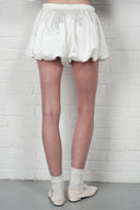 Satin Balloon Mini Skirt - Ivory