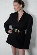 Oversized Tailored Suit Blazer - Navy