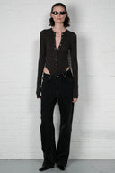 Sheer Bodysuit - Charcoal