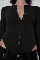 Sheer Bodysuit - Charcoal