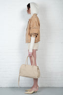 Suede Bomber Jacket - Camel Beige