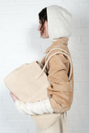 Suede Leather Carry Tote