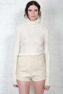 High-waist shorts - Butter Cream