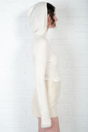 Hooded Ribbed Top - Butter Cream