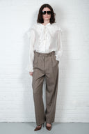 Checked Pleated Trousers