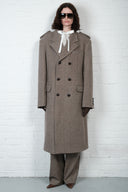 Herringbone Oversized Wool Coat