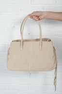 Suede Leather Carry Tote