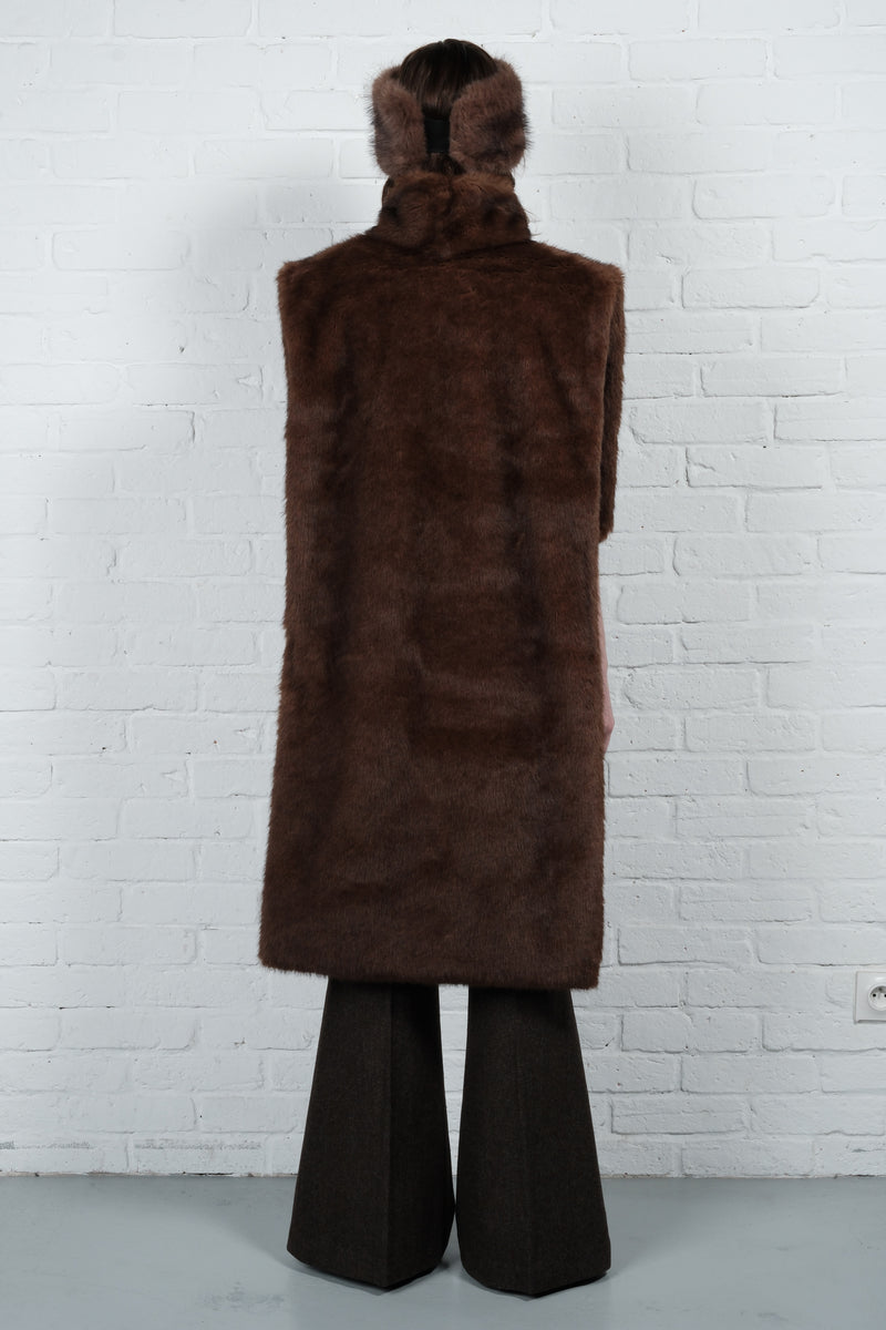 Asymmetric Faux Fur Vest