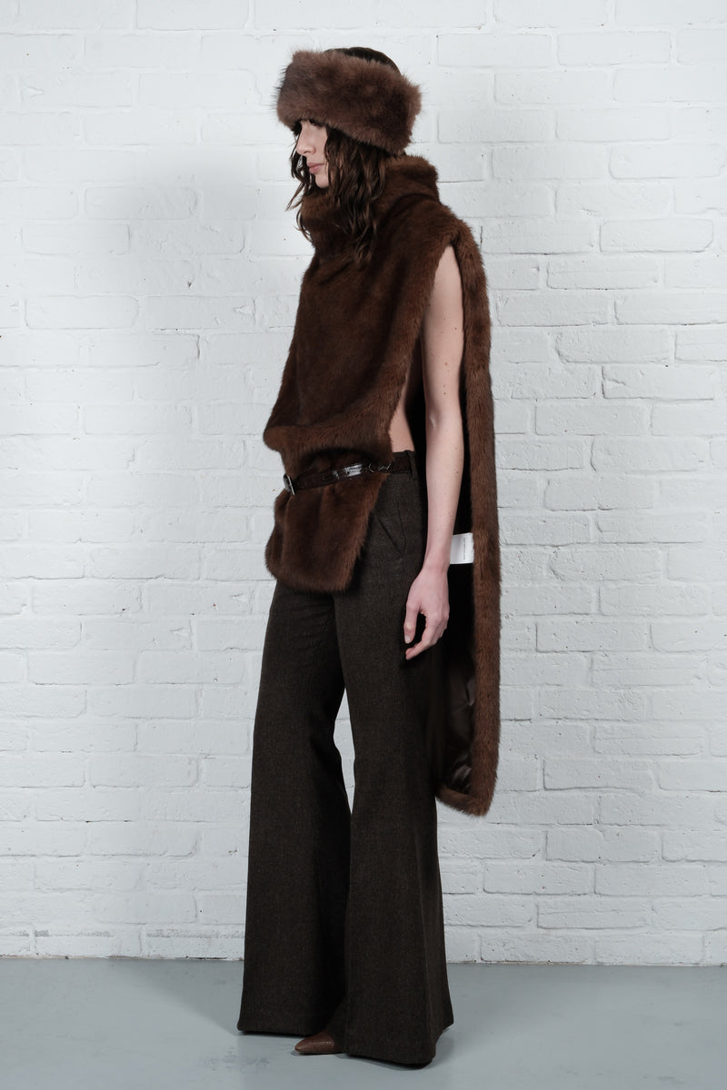 Asymmetric Faux Fur Vest