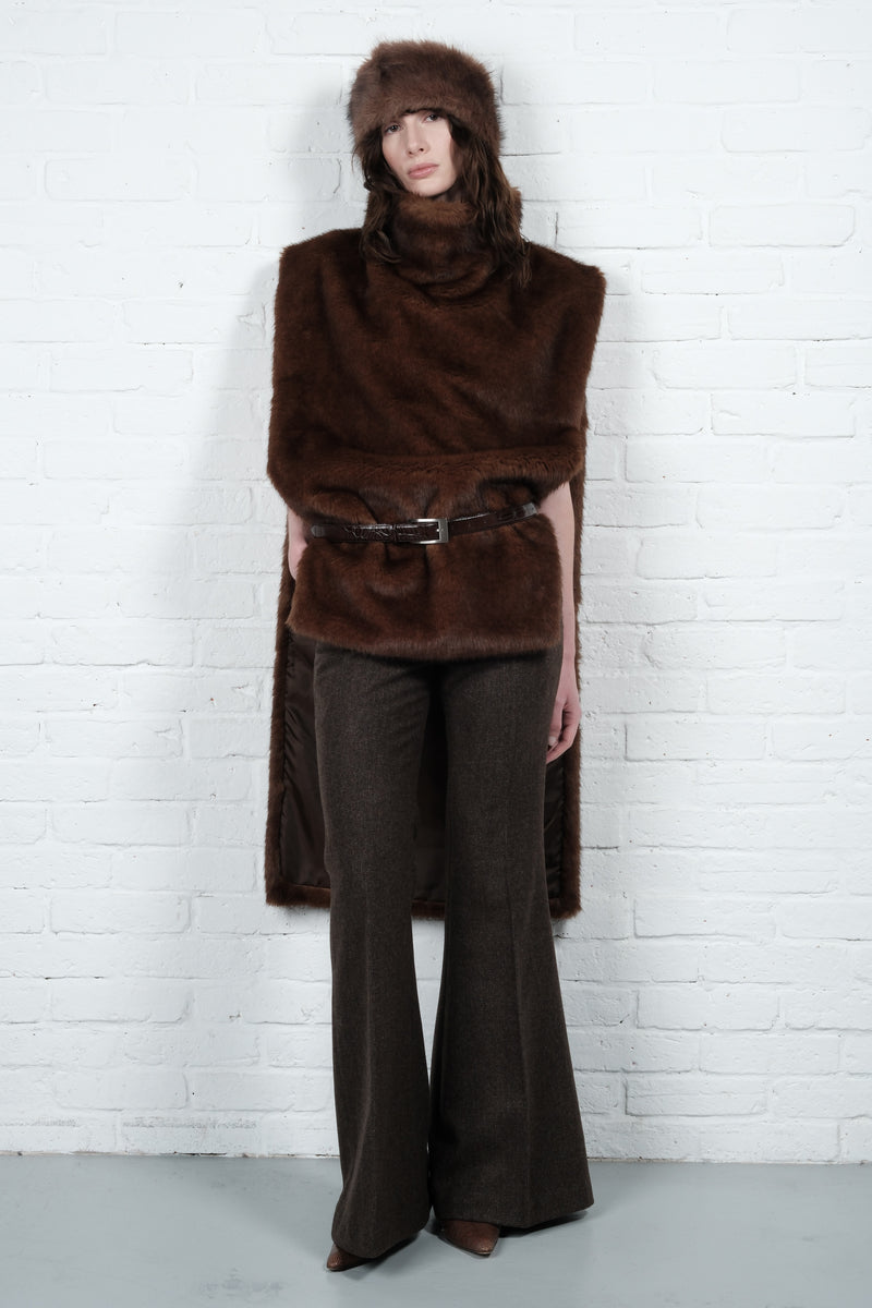Asymmetric Faux Fur Vest