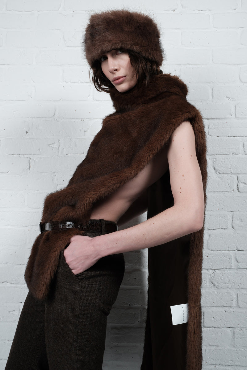 Asymmetric Faux Fur Vest