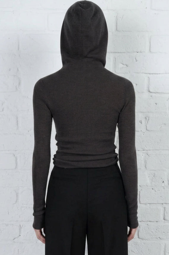 Hooded Ribbed Top