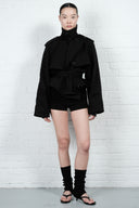 Cropped Trench Coat - Black