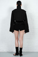 Cropped Trench Coat - Black