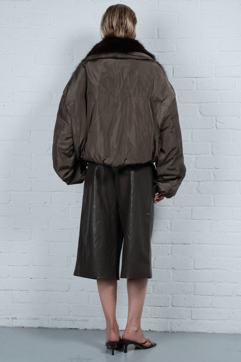Patina Leather Bermuda Pants - AFTERHOURS
