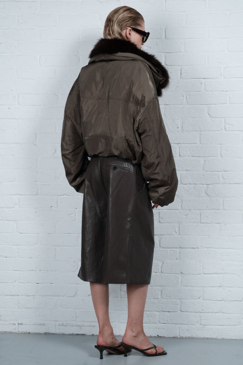 Patina Leather Bermuda Pants - AFTERHOURS