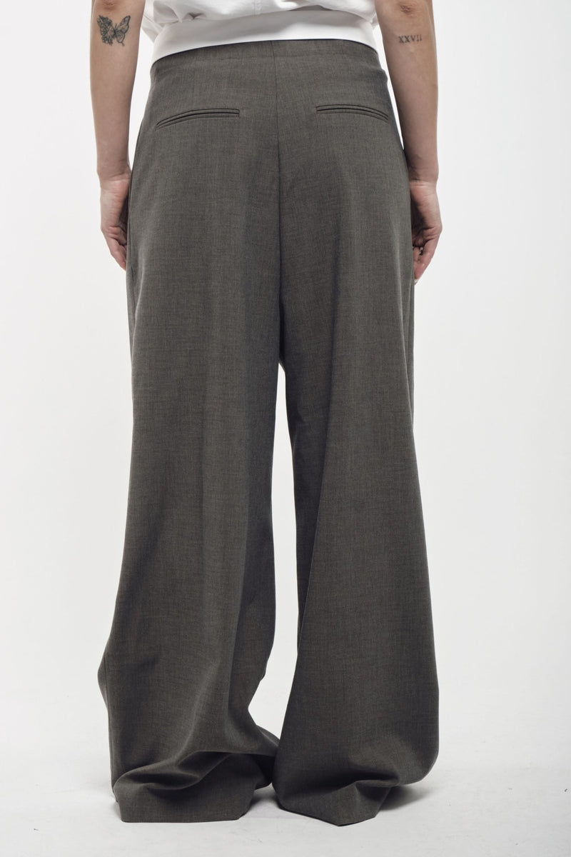 Pin-Tuck Wide Trousers - AFTERHOURS