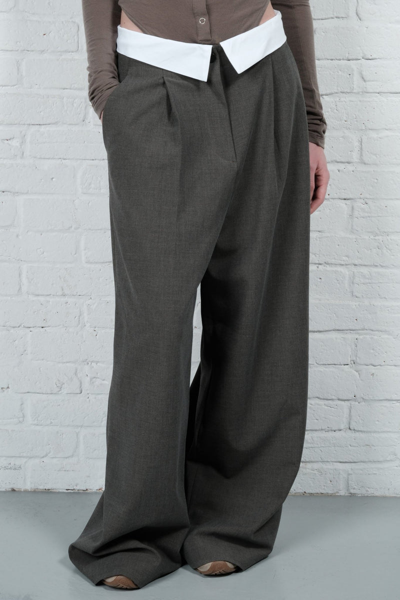 Pin-Tuck Wide Trousers - AFTERHOURS