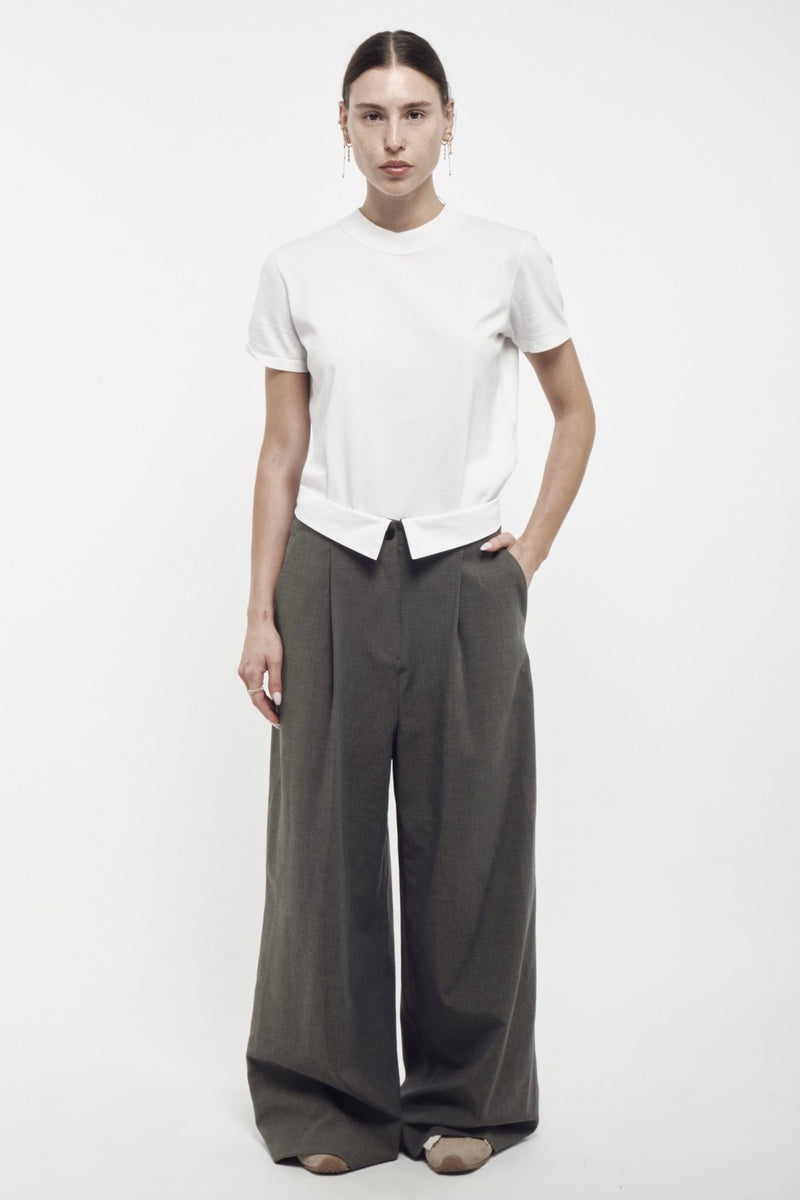 Pin-Tuck Wide Trousers - AFTERHOURS