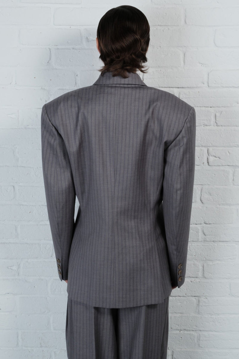 Pinstripe Double-Breasted Blazer - AFTERHOURS