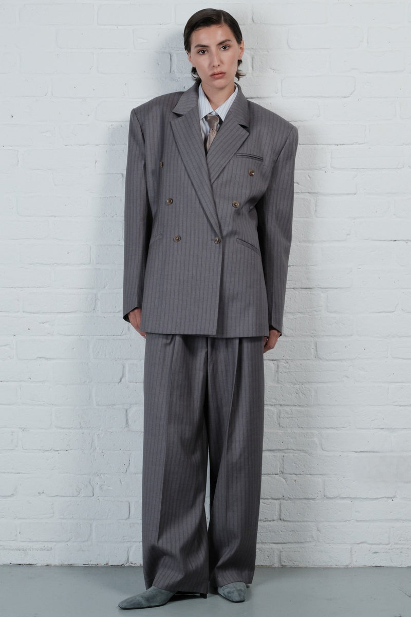 Pinstripe Double-Breasted Blazer - AFTERHOURS