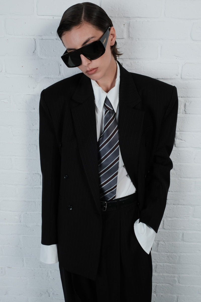 Pinstripe Double-Breasted Blazer - AFTERHOURS