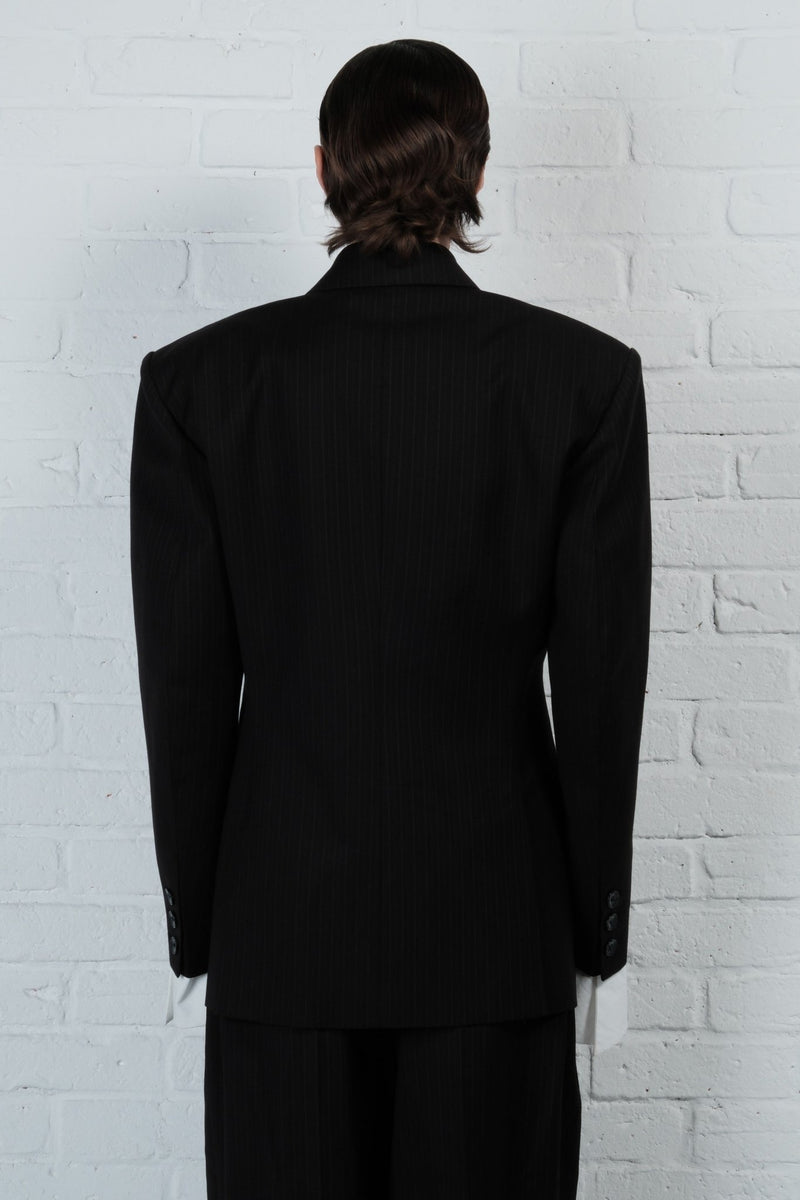 Pinstripe Double-Breasted Blazer - AFTERHOURS