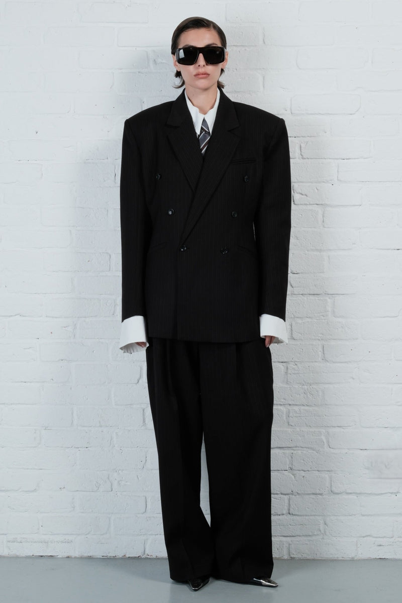 Pinstripe Double-Breasted Blazer - AFTERHOURS
