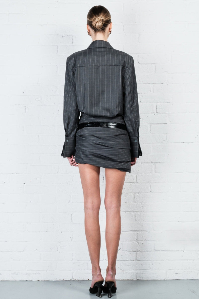 Pinstripe Shirt Dress - AFTERHOURS