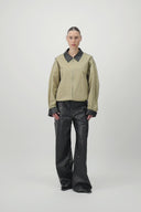 Cotton & Leather Blouson