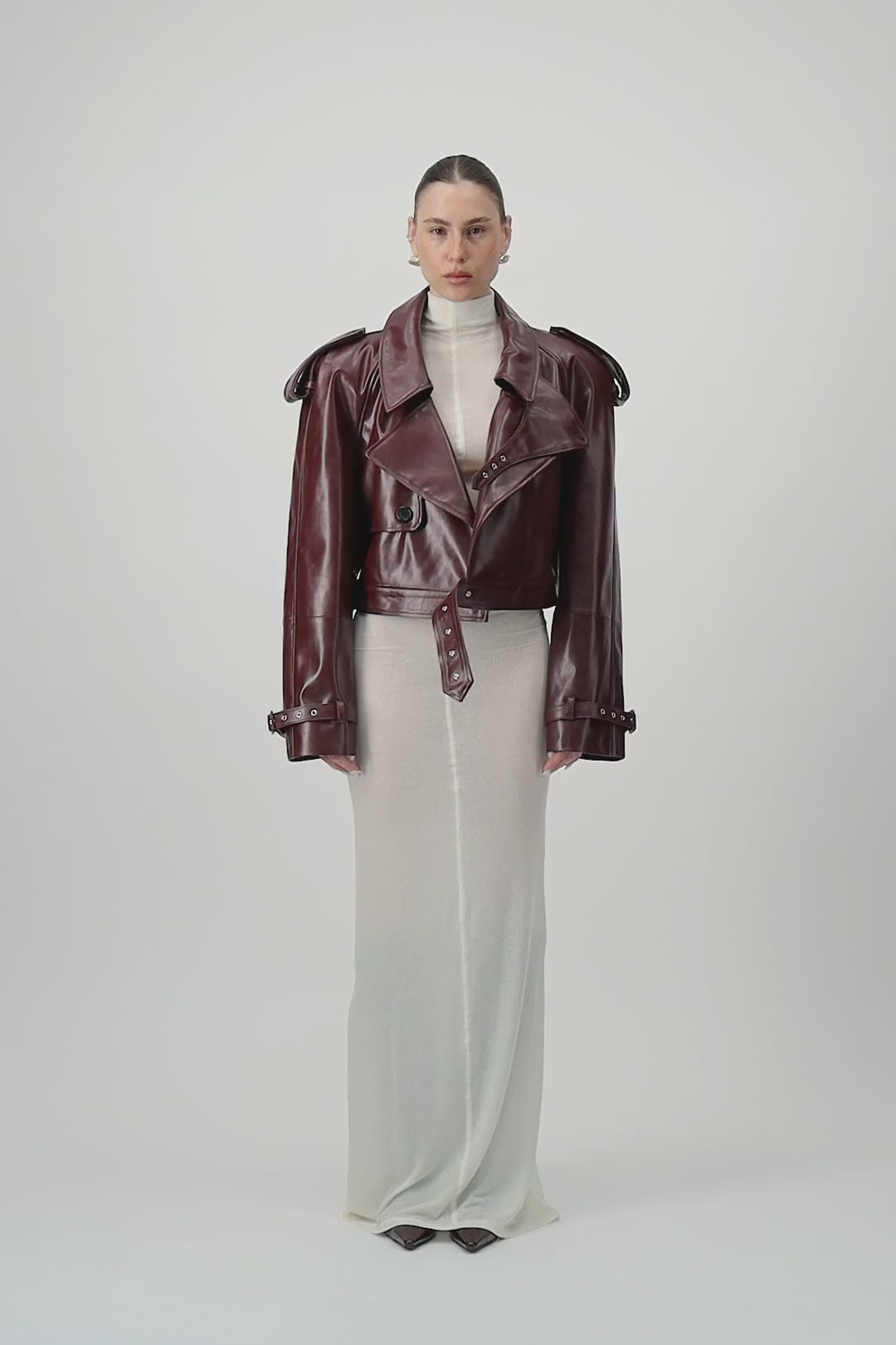Cropped Trench Leather Jacket | AFTERHOURS