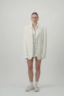 Faux leather blazer