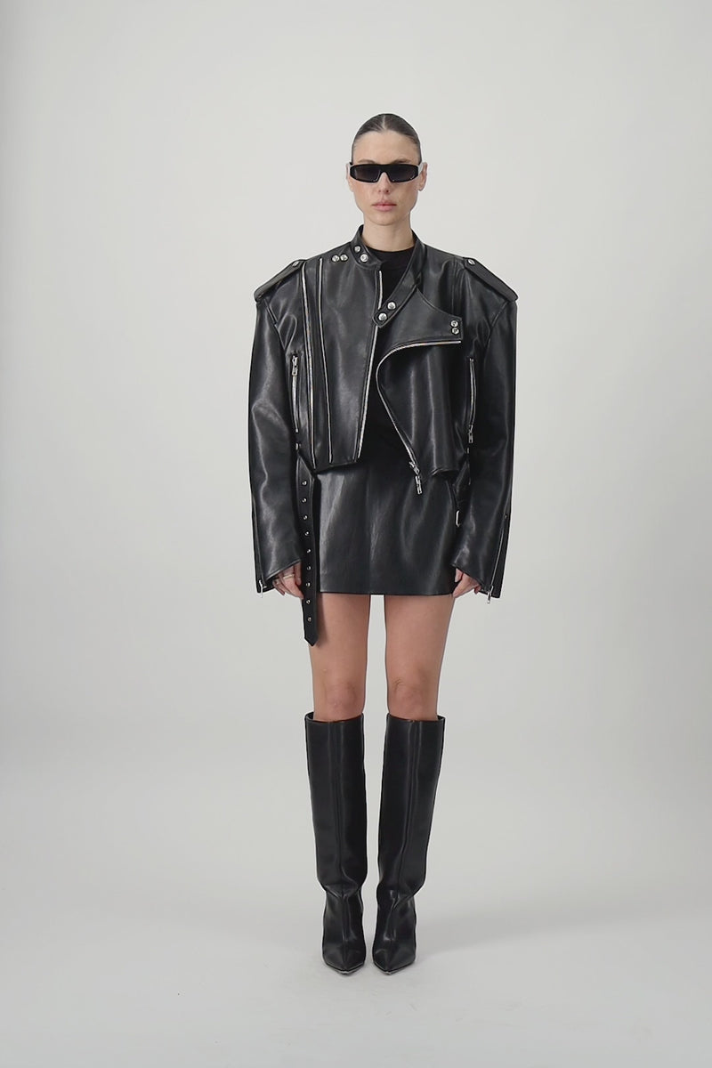 Vegan Leather Biker Jacket